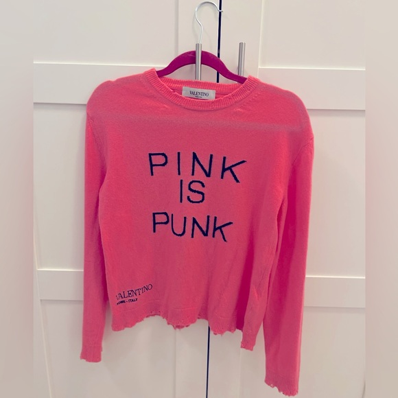 Valentino Pink is Punk Cashmere Blend Sweater - Picture 1 of 6